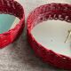 Pair of vintage rattan trays from the 1970s
