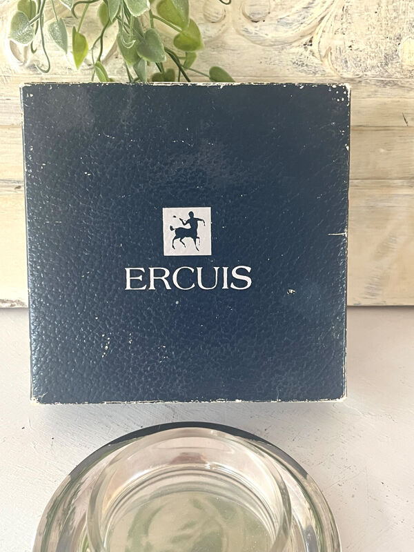 Beurrier en argent massif avec insert en cristal par Ercuis, boîte d'origine