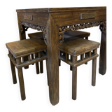 Mahjong table with 4 stools