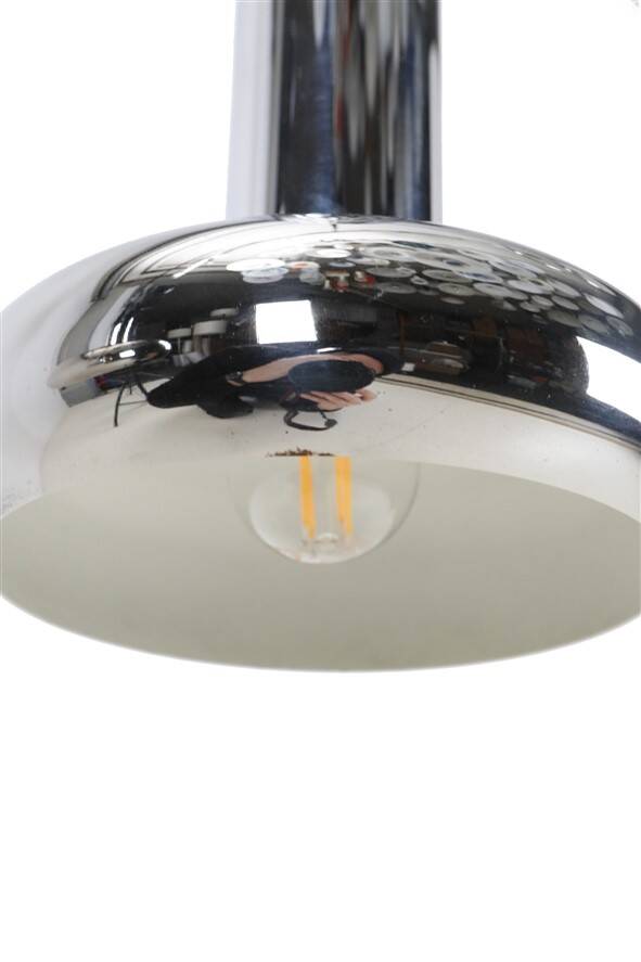 Space Age chrome pendant lamps / Mid-century modern design / 1960s / 1970s / Set of 2