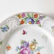 Paire d'assiettes fleuries porcelaine allemande