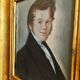 Portrait ancien au pastel d'un gentleman, vers 1830
