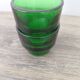 2 green glass egg cups