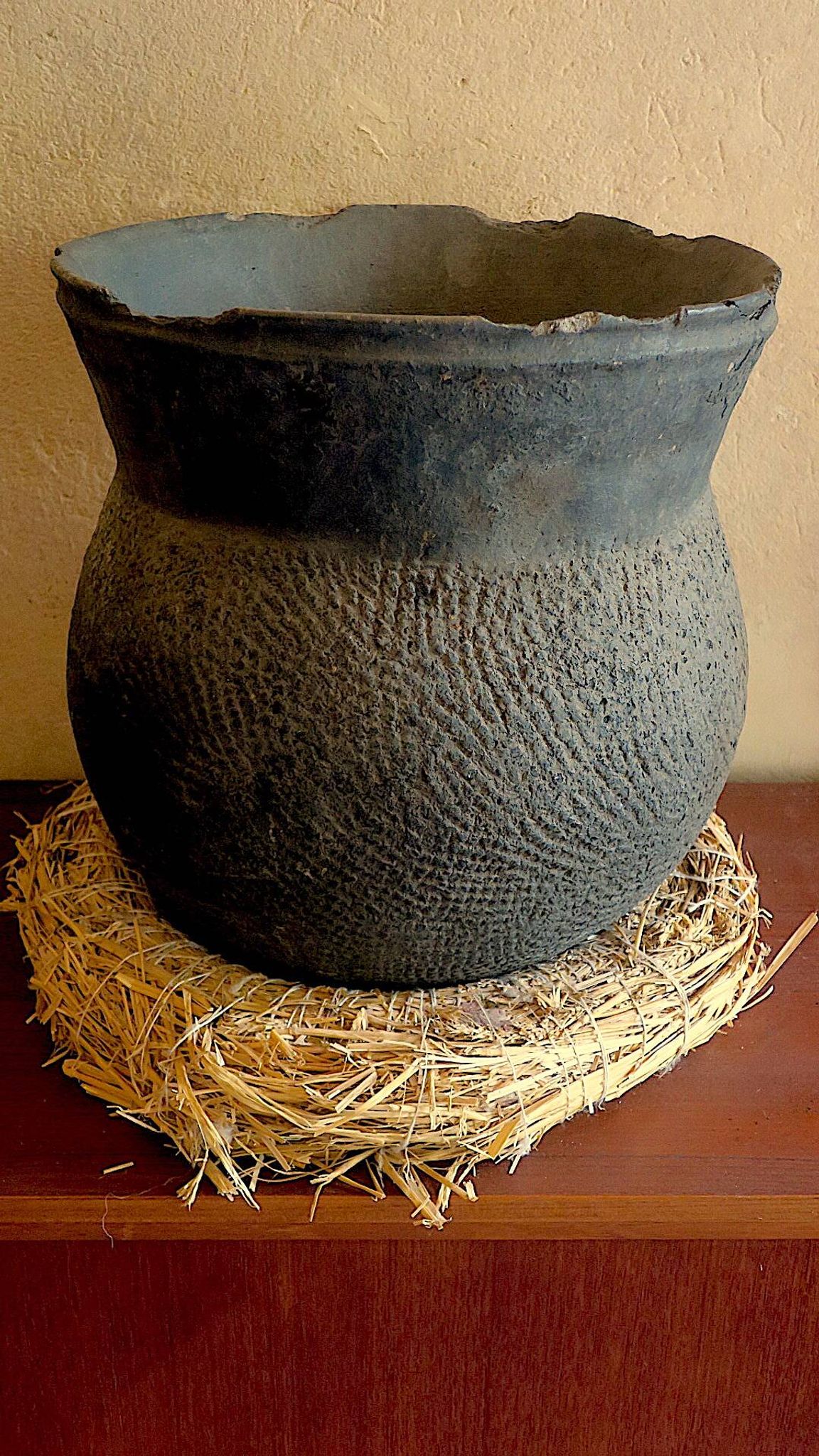 African earthenware storage pot, Senegal 19th century