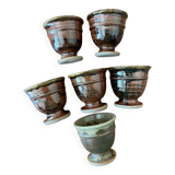 Tasses à café en grès pyrite La Borne