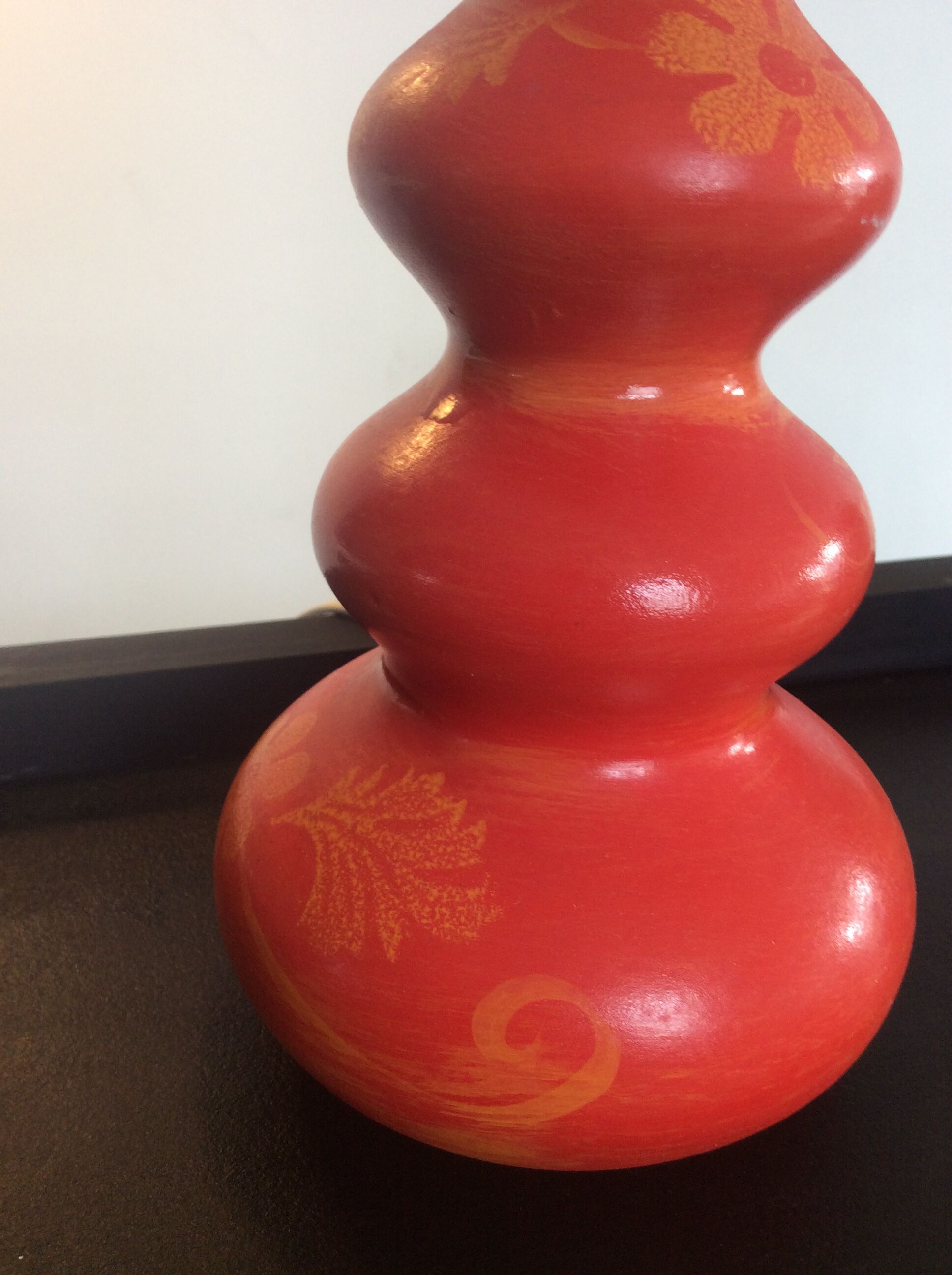 Lampe vintage en céramique et opaline années 60-70