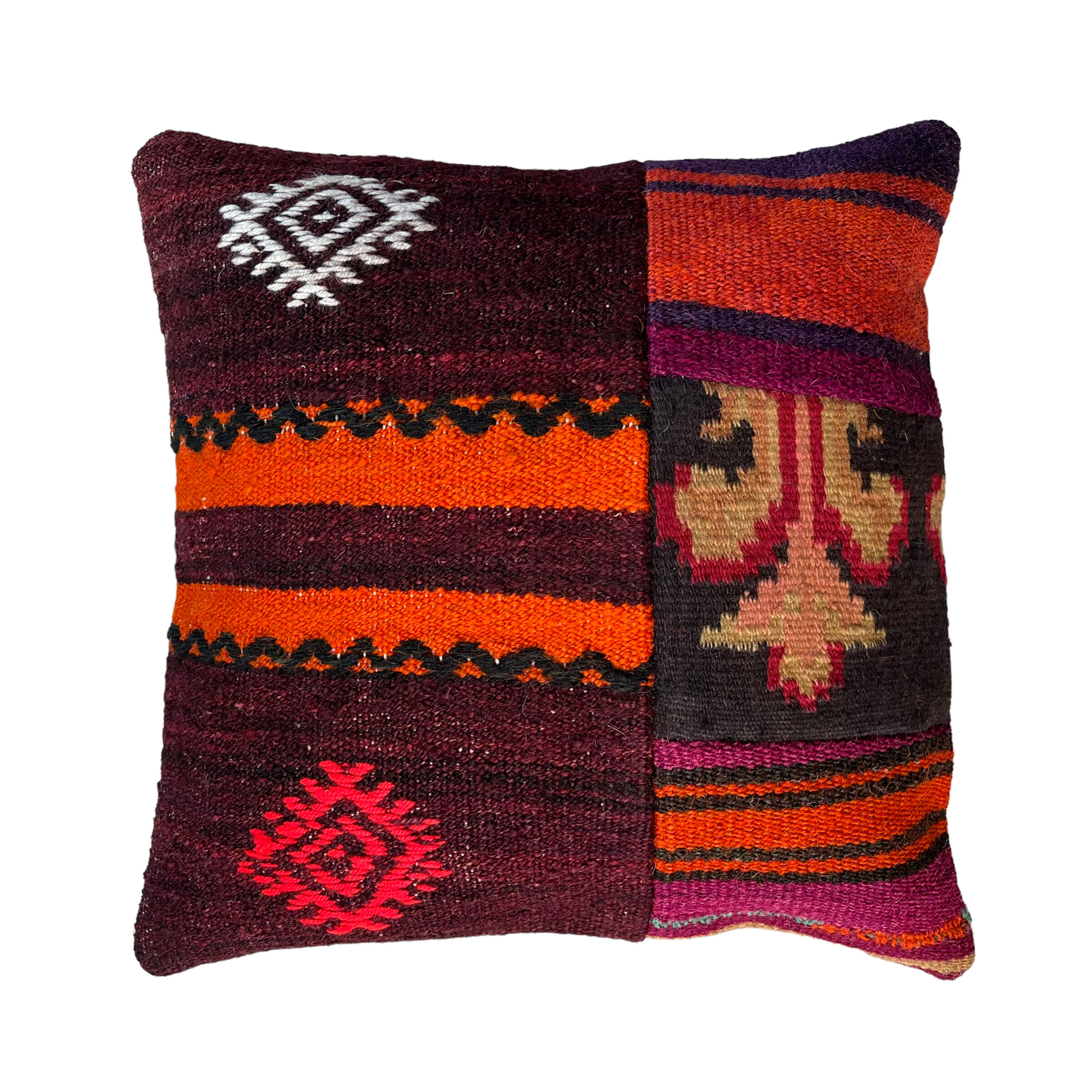Vintage turkish kilim cushion cover, 40 x 40 cm