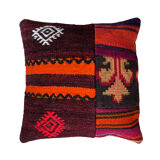 Vintage turkish kilim cushion cover, 40 x 40 cm