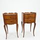 Pair of Louis XV style bedside tables in solid cherry wood.