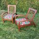 A pair of vintage rope and wood armchairs