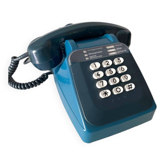 Téléphone à touches vintage Socotel S63 bleu