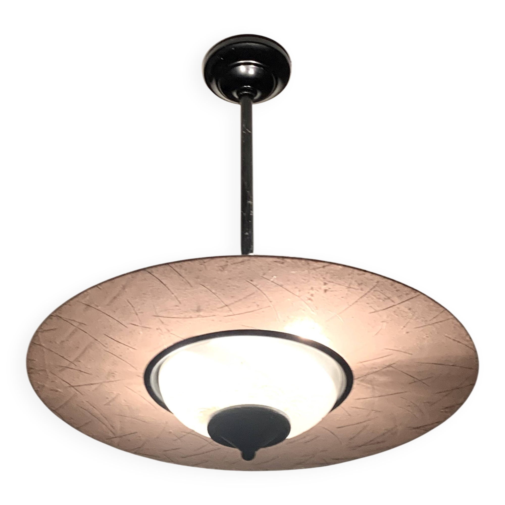 Vintage glass disc chandelier