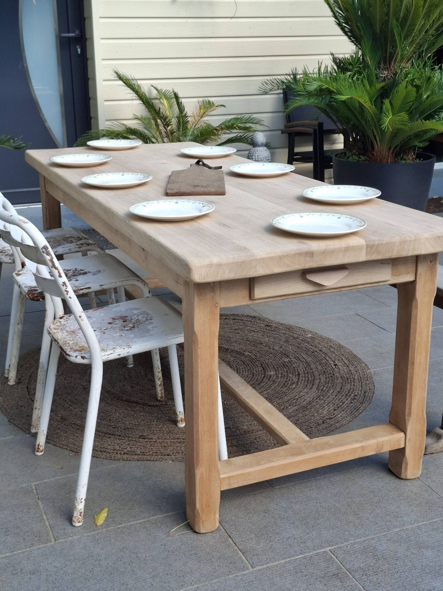 N052 table de ferme rénovée