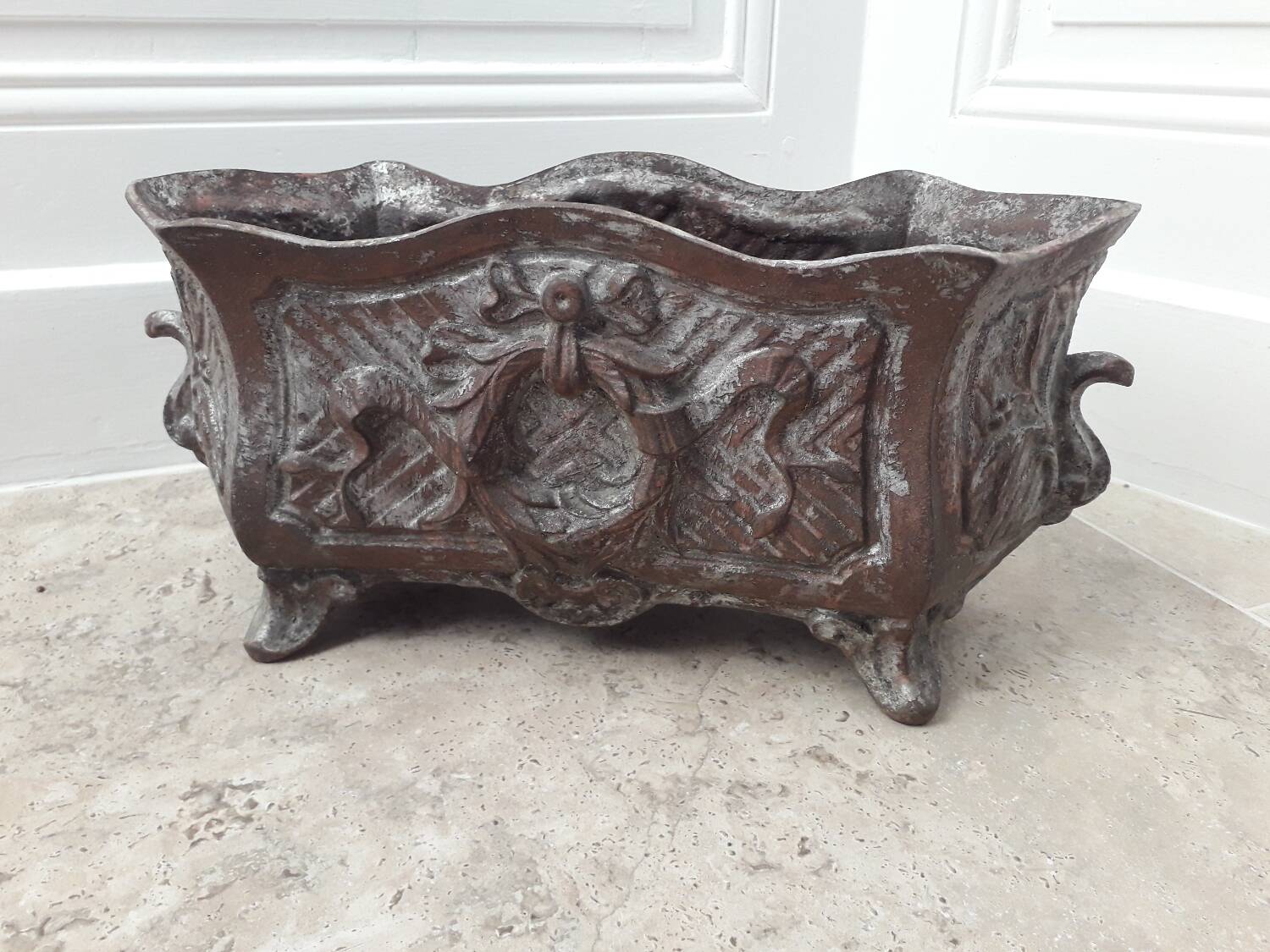 Old cast iron planter