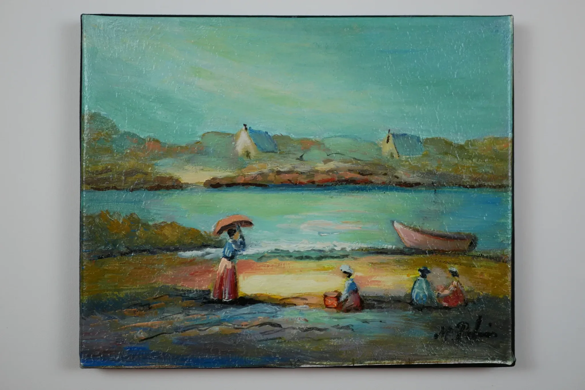 Michel Pabois - By the Sea - Oil on canvas signed.