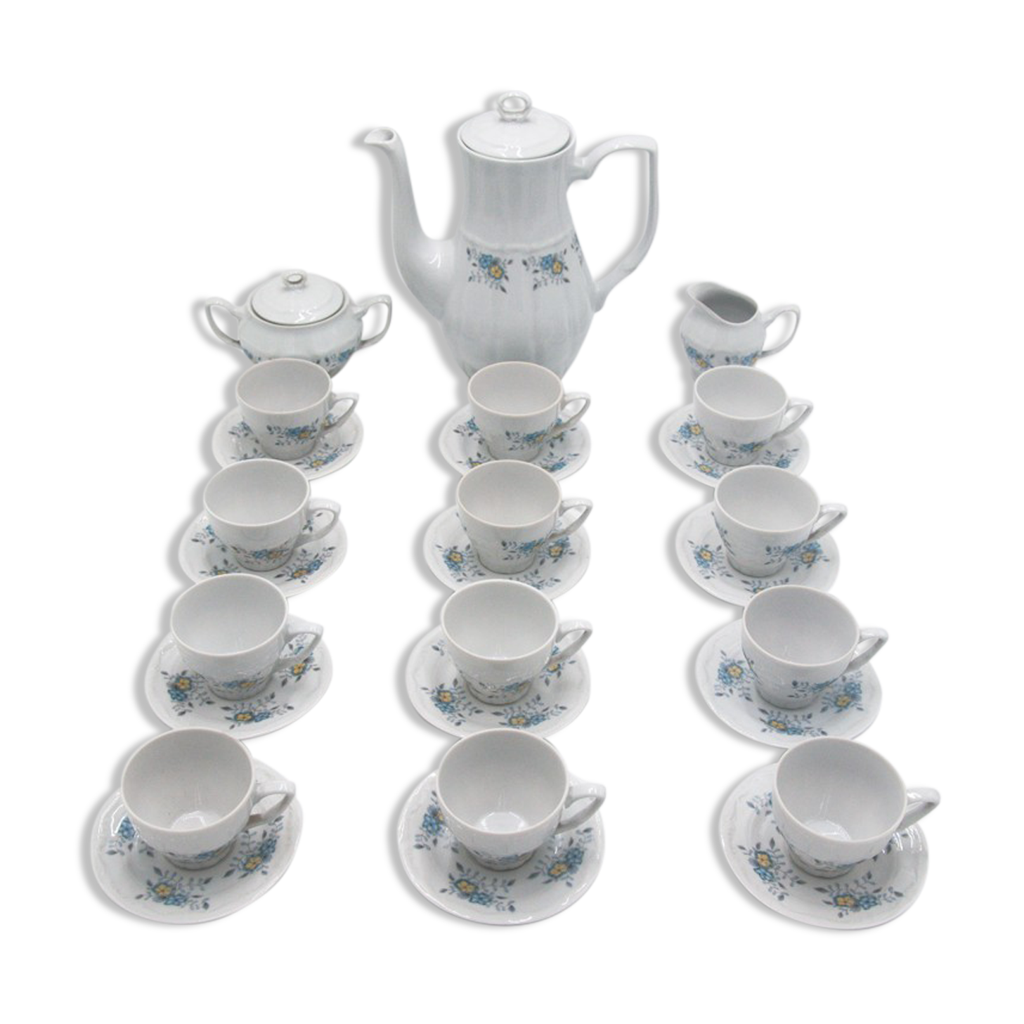 Porcelain coffee service for 12 people, Bogucice, Poland, 1960s
