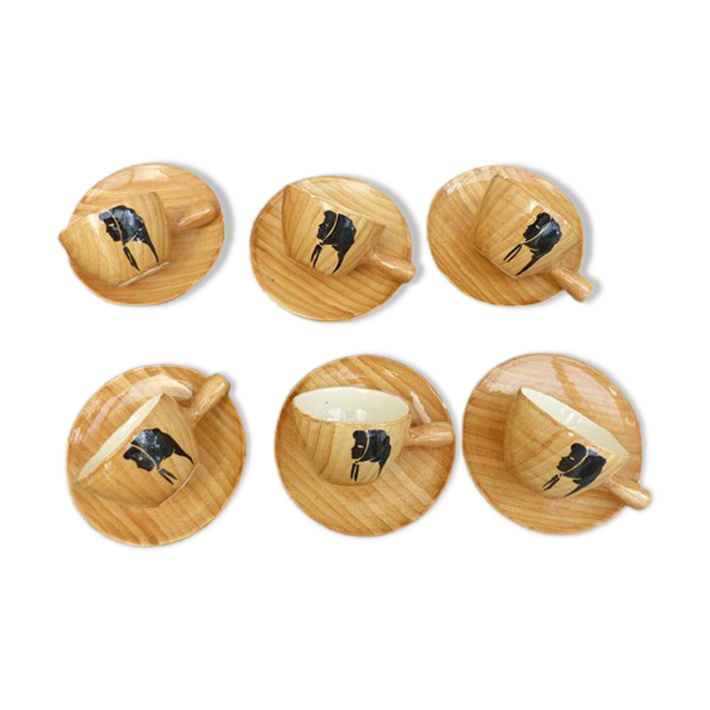 Grandjean Jourdan Vallauris 50-60 six-cup coffee cup series