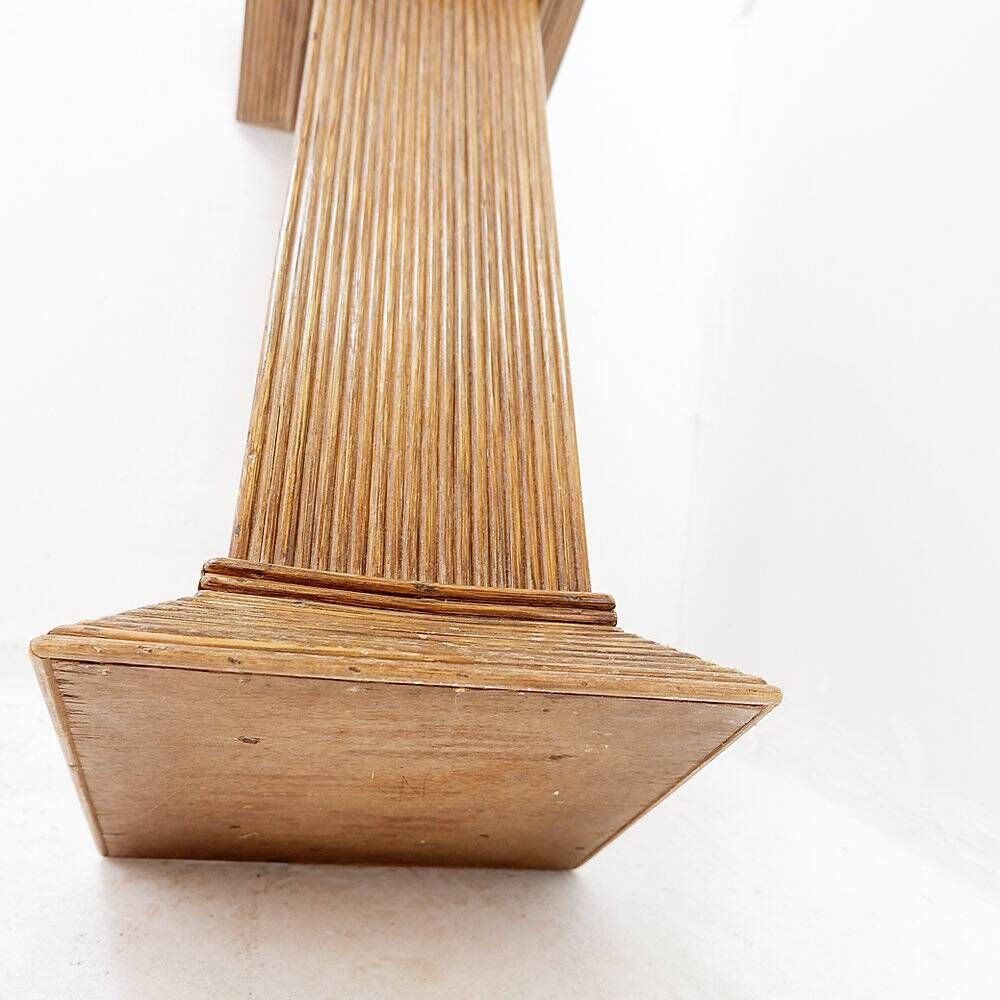 Pedestal console in pencil reed in the style of Vivai del Sud - 1970s