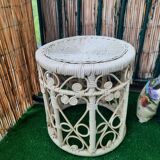 Table en rotin blanc