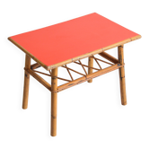 Small coffee table / Side table / Bamboo and rattan end table 1960s