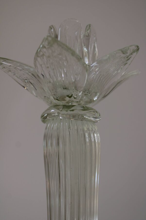 Grand bougeoir Murano transparent ancien