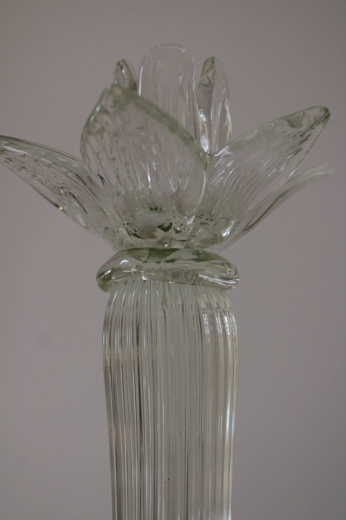 Grand bougeoir Murano transparent ancien