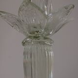 Large antique transparent Murano candlestick