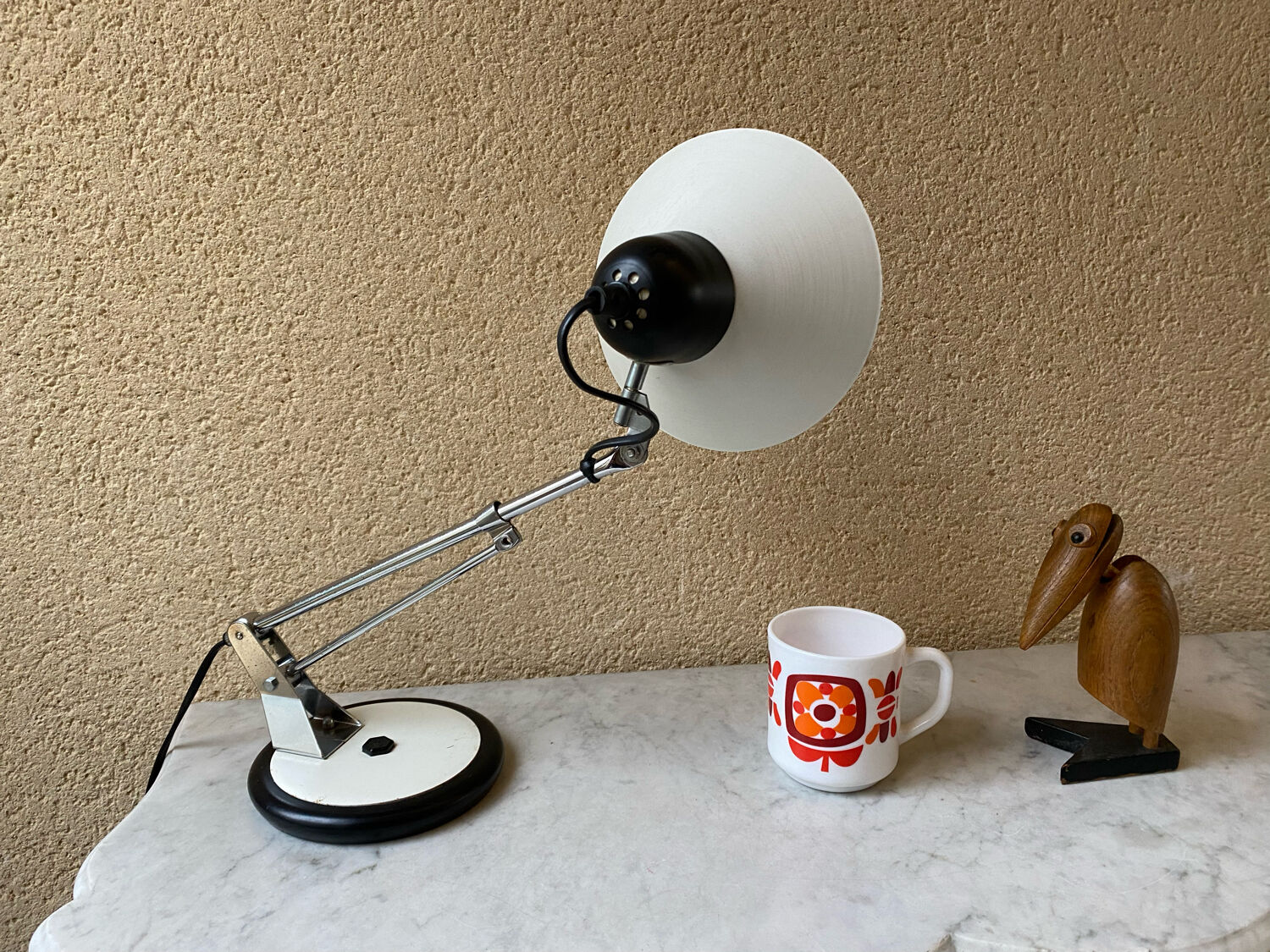 Aluminor articulated desk lamp France vintage 70s
