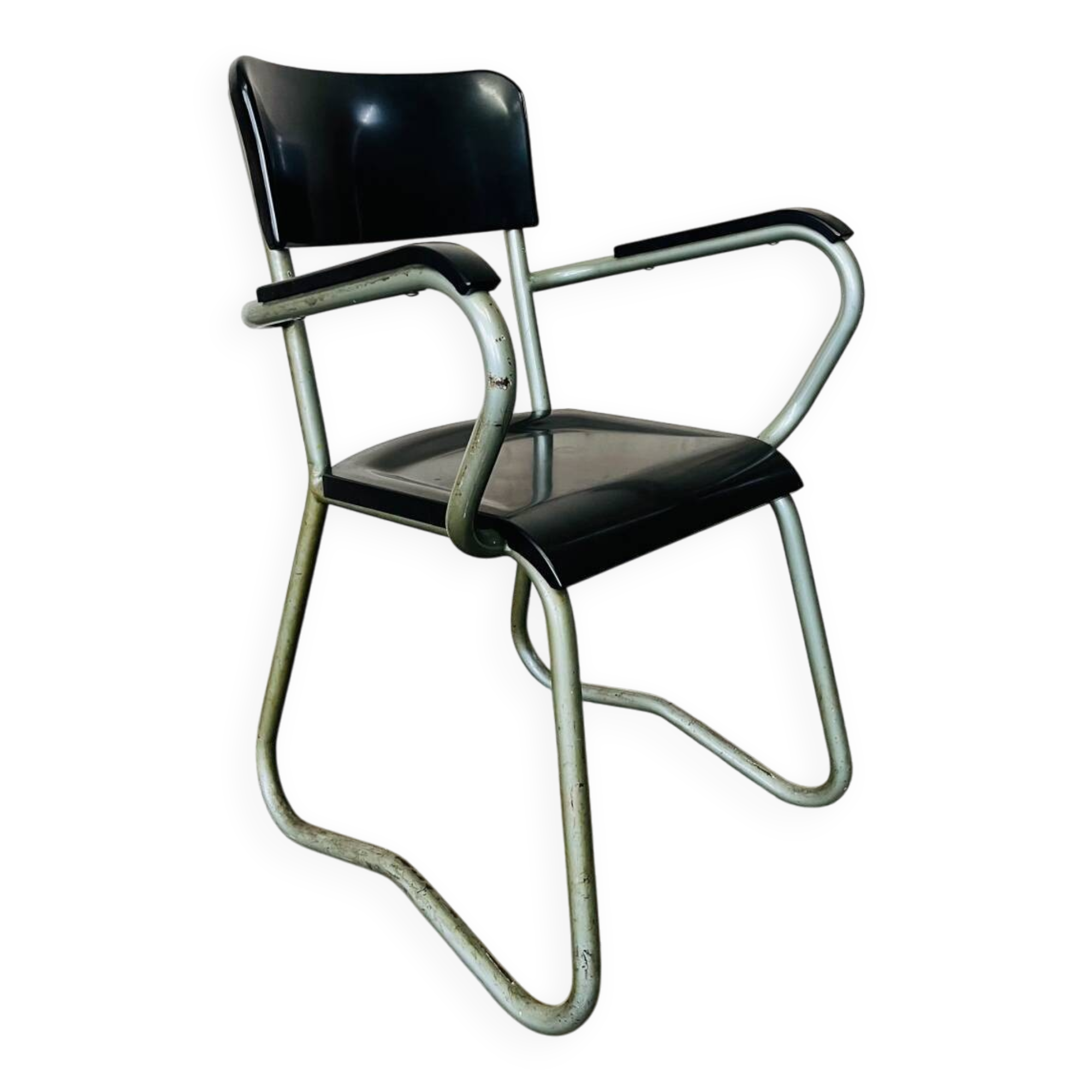 Bakelite tubular sled chair Bauhaus René Herbst 1940 1950