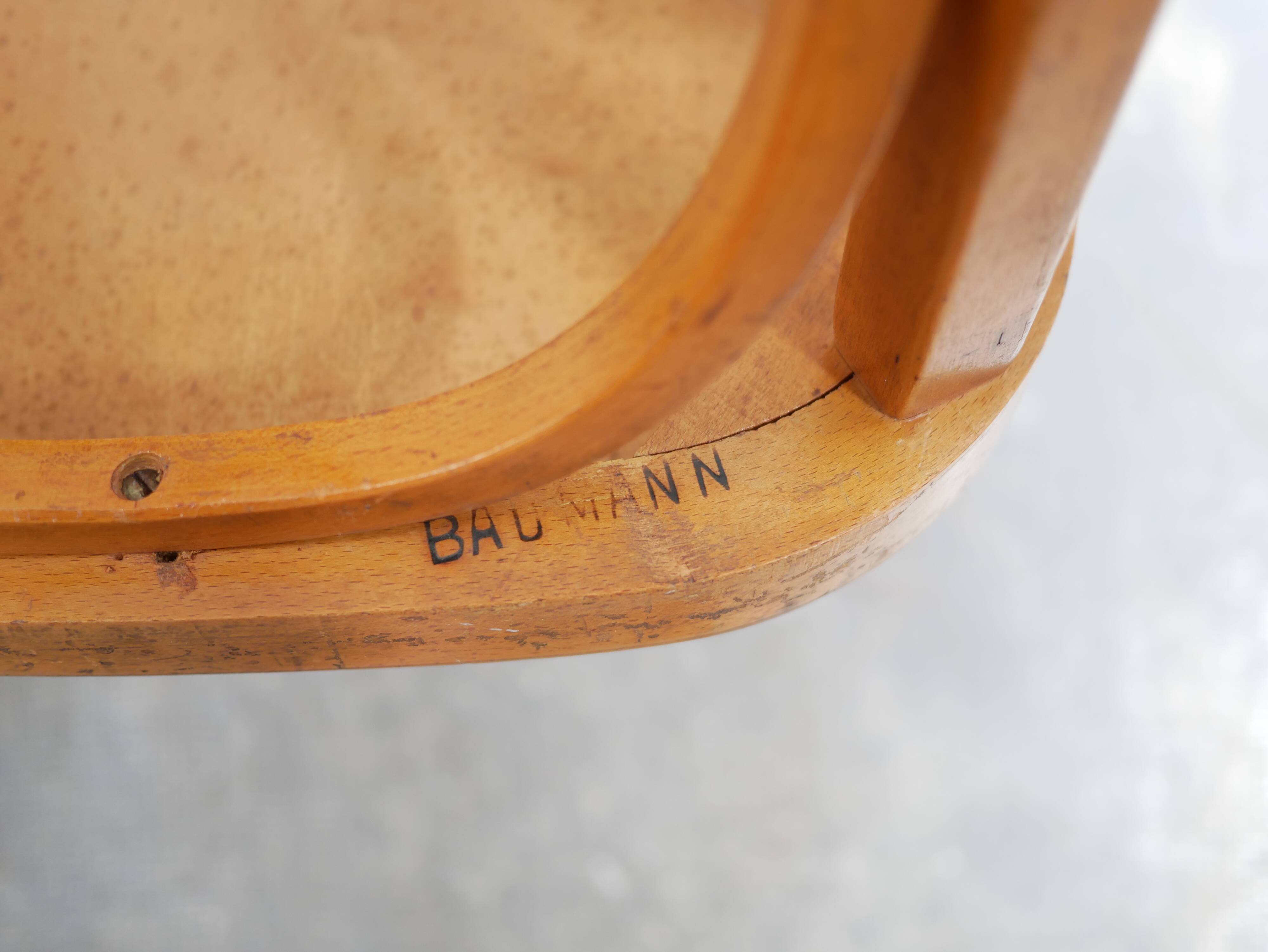 Vintage wooden bar chair by Baumann editions