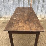 Rustic antique farmhouse table in solid oak with 1 drawer.