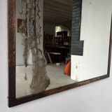 Large antique mercury mirror in copper-plated metal, 1930