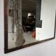 Large antique mercury mirror in copper-plated metal, 1930