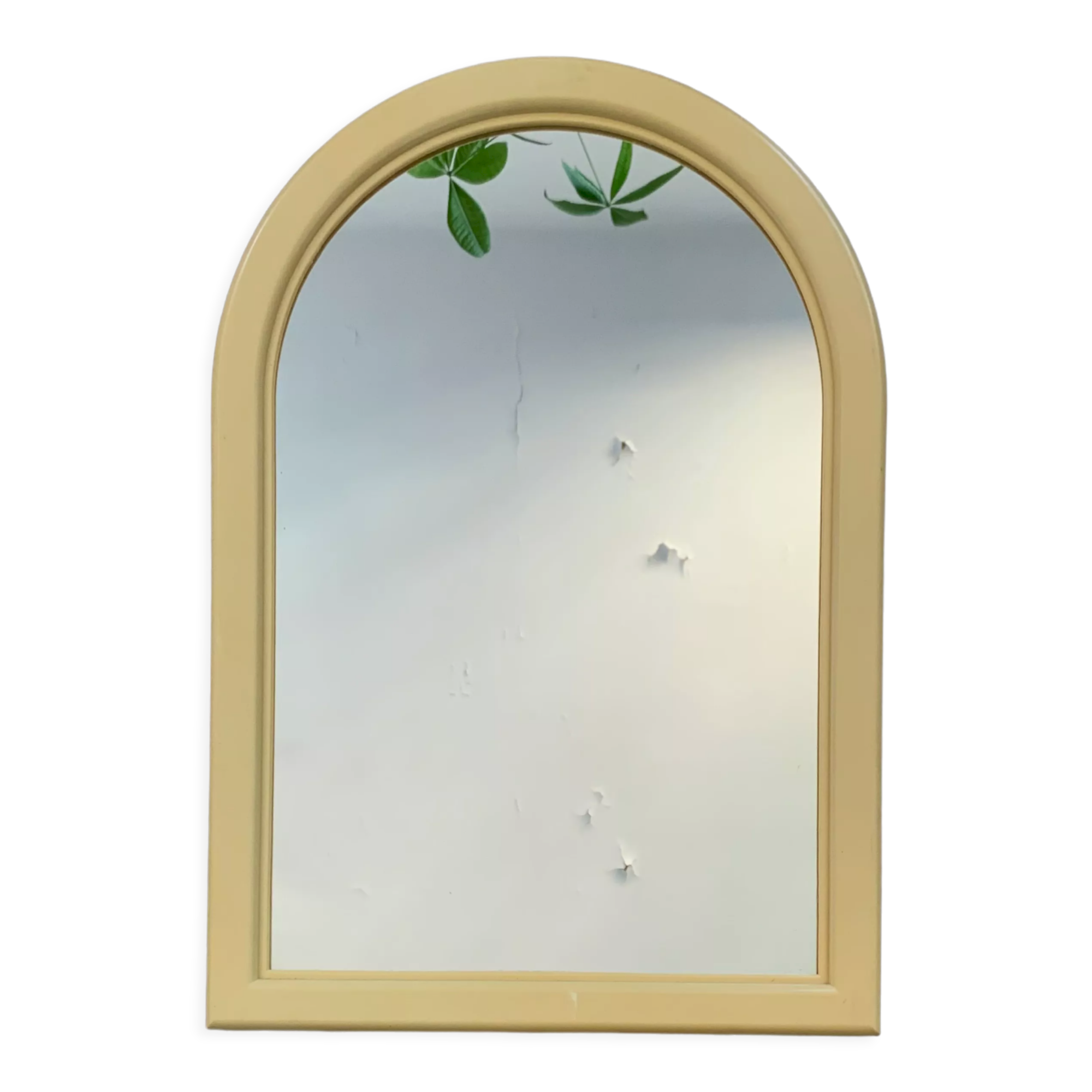 Miroir arche jaune vintage, 50x35 cm