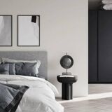 Oxidized metal table lamp, contemporary work.