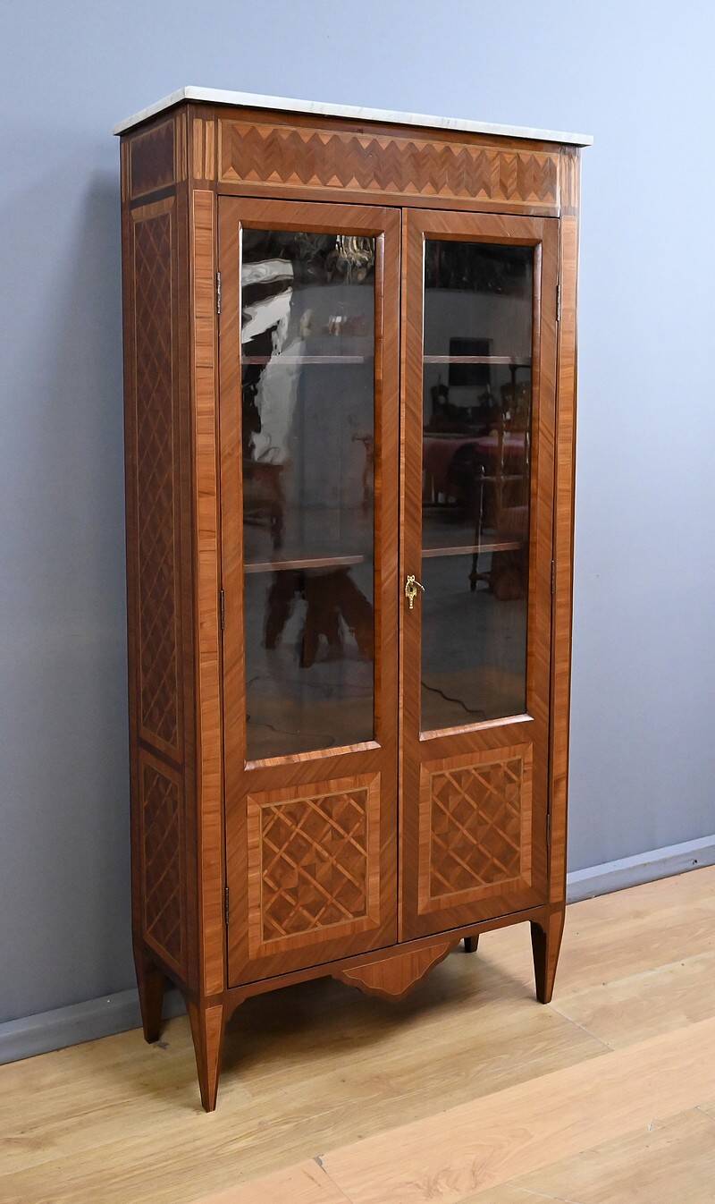 Small marquetry library, Louis XVI style – early 20th century
