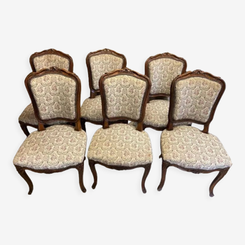 Set de 6 chaises de style Louis XV