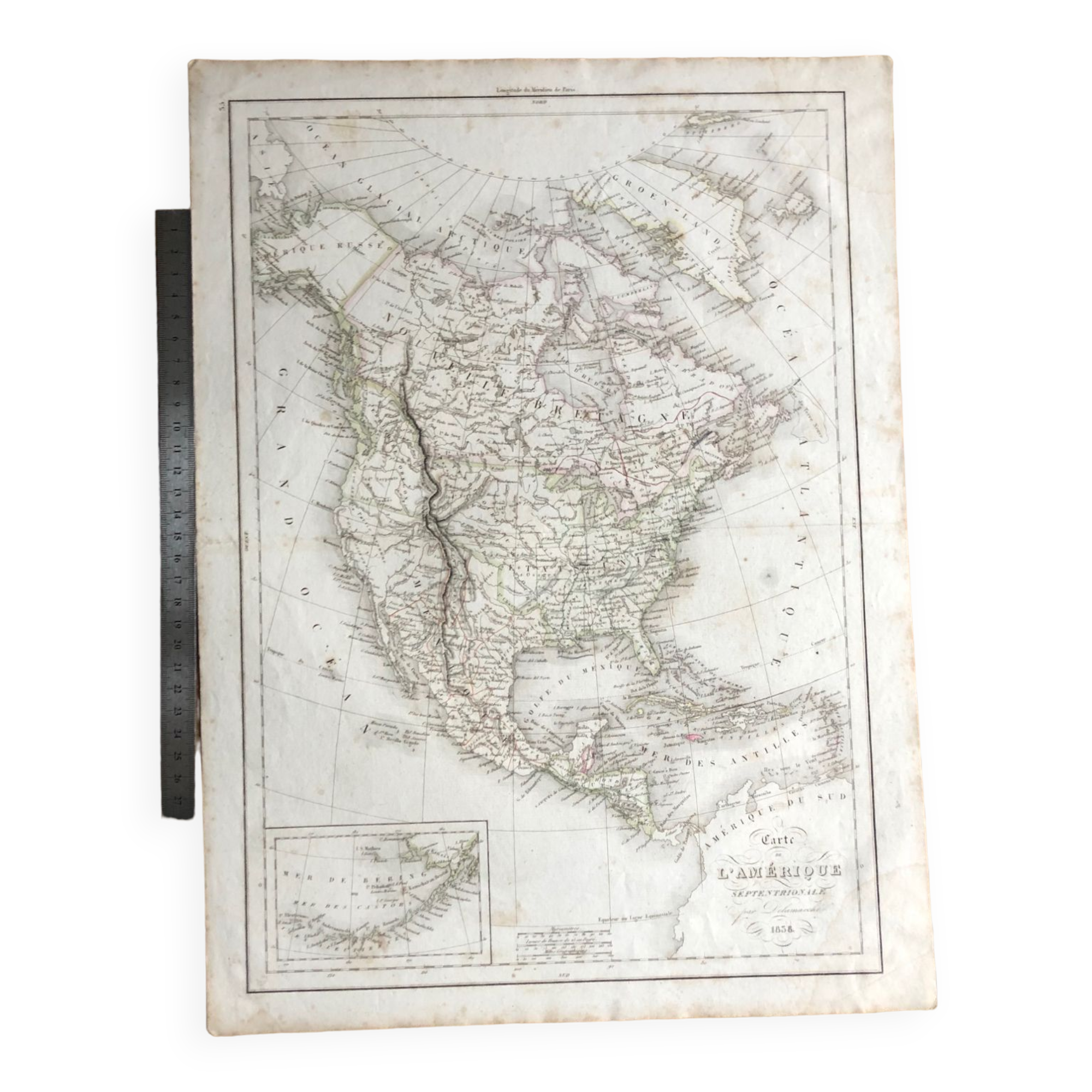 1838 - Map of North America United States Canada