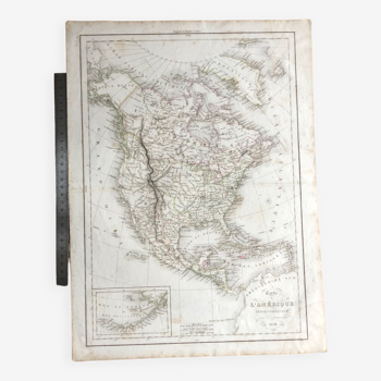 1838 - Carte de l’Amérique septentrionale États-Unis Canada