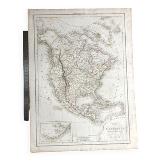 1838 - Carte de l’Amérique septentrionale États-Unis Canada