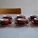 Set of 6 Apilco cups ** Rare colour Bordeaux or Burgundy **
