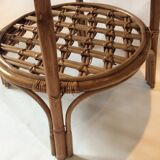 Coffee table in rattan and vintage wicker