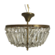 Crystal and brass basket chandelier