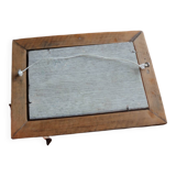 Small oil on panel landscape and old woman