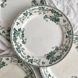 4 flat plates in iron earth "Rosa" Boch Freres Keramis BFK