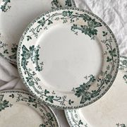 4 ironstone dinner plates "Rosa" Boch Freres Keramis BFK