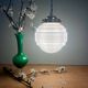 Vintage globe pendant light in white opaline