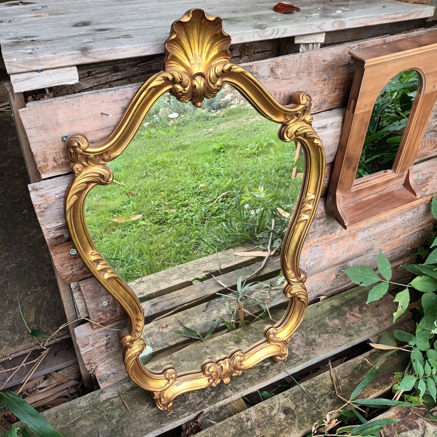 Golden baroque mirror