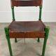 Stretched leather safari chair, 60s Jungle Chic style