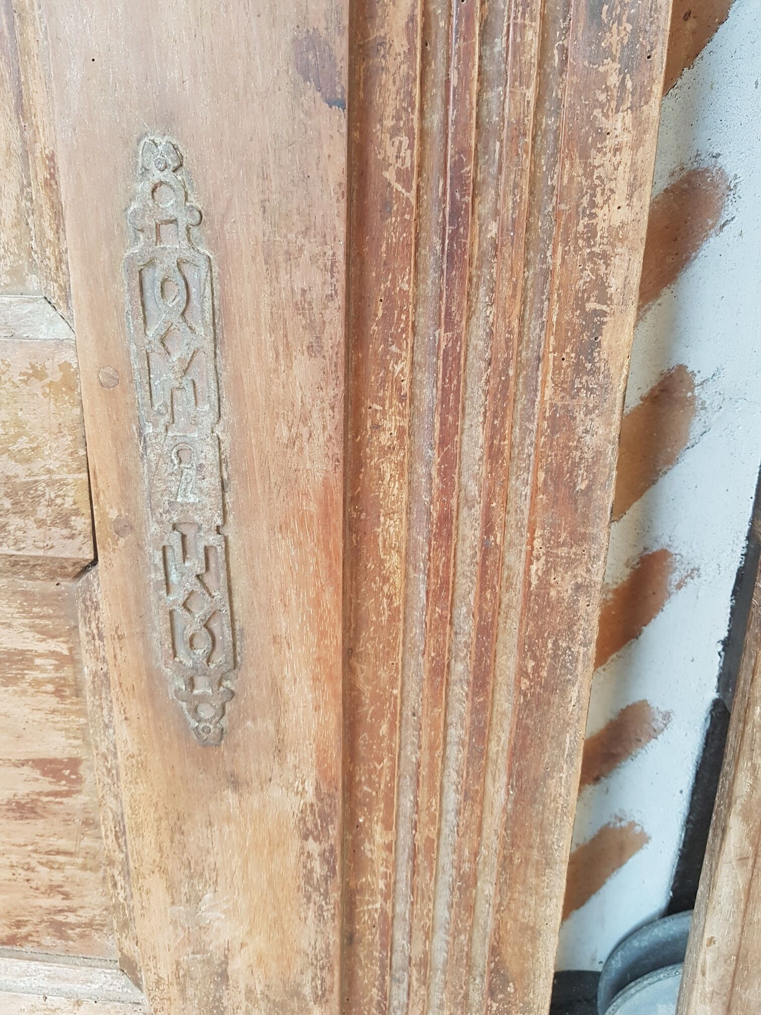 Old pair of rounded cabinet doors